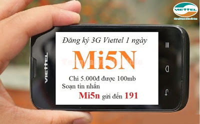 Đăng ký gói 3G Min5N của VietTel