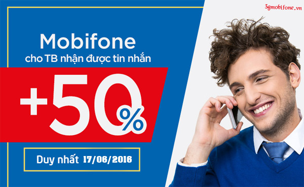 Khuyến mãi Mobifone tặng 50% thẻ nạp